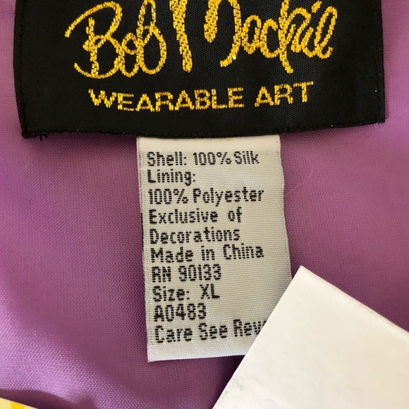 Bob Mackie Wearable Art Silk XL Jacket Designer - Picture 4 of 7